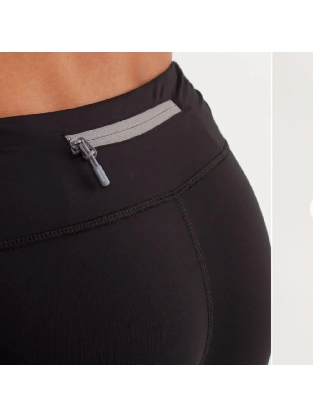 Lululemon Run: Fast And Free Crop Black / Metallic Silver / Coal
